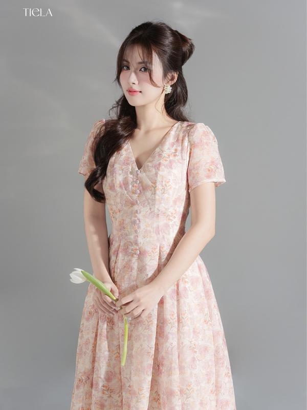 TIELA Đầm váy hoa cổ tim-Kane Dress