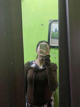 Product Review of KIYANA Cirebon Cloth - Flower Top / Long Sleeve Ribbon Coquette Knit Top / Atasan Knit Lengan Panjang Wanita Knitwear Crop Cardigan Baju Tangan Kerah from m**️ 2