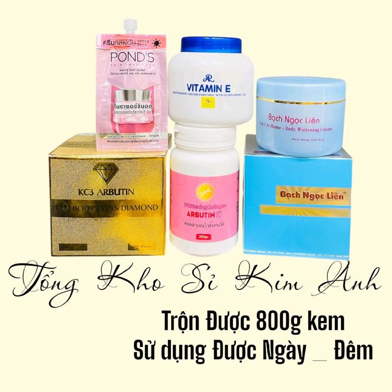 COMBO KEM BODY TỰ TRỘN BẠCH NGỌC LIÊN TRẮNG NHANH