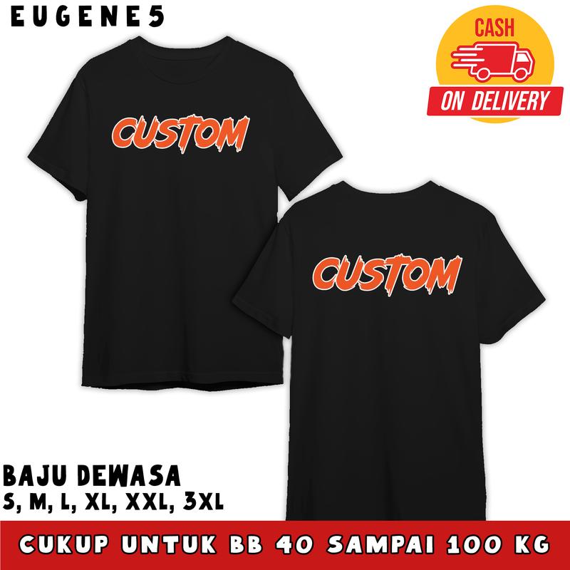 eugene5 Kaos Lengan Pendek Custom/Tidak Custom Bisa Baju Soft Distro Dewasa Pria Pendek Panjang Keren Silver Tshirt Oblong Simple 1