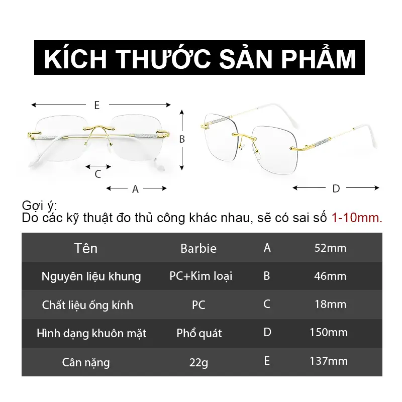 Kính Mắt Đổi Màu, Kính Mắt Chống Bức Xạ, MX STUDIO MX-BARBIE, Dành Cho Nữ, Kính Chống Ánh Sáng Mặt Trời, Hình Chữ Nhật Bằng Hợp Kim, Không Vành, Đổi Màu, Chống Tia Cực Tím, Thích Hợp Để Đổi Màu, Chống Nắng, Kính Chống Bức Xạ 8