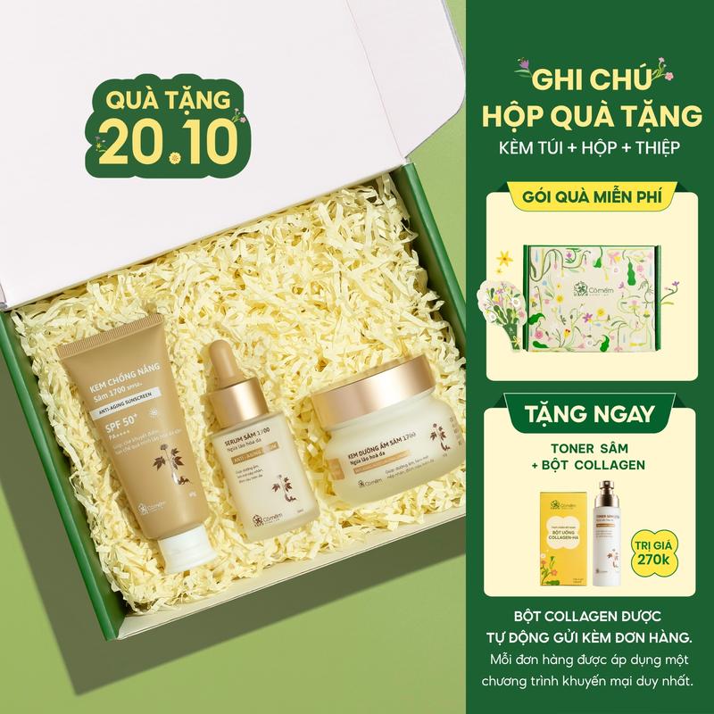 Bộ Chăm Sóc Da 3 Bước Kem Dưỡng Serum Sâm Và Kem Chống Nắng Sâm 1700 Cỏ Mềm