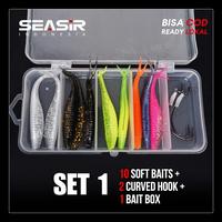 Gambar SEASIR Umpan Soft Lure Set 1 10 Soft Bait 2 Curved Hook 1 Bait Box PVC Berkualitas Tinggi Mencegah Kepala Pecah Desain Benang Hidup Ekor Terpisah dari SEASIR Kab. Tangerang 1 Tokopedia