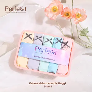 Perfect Five [Set Kotak 5pcs] Celana dalam antibakteri graphene wanita Pakaian Dalam CD Seamless COD Motif Katun