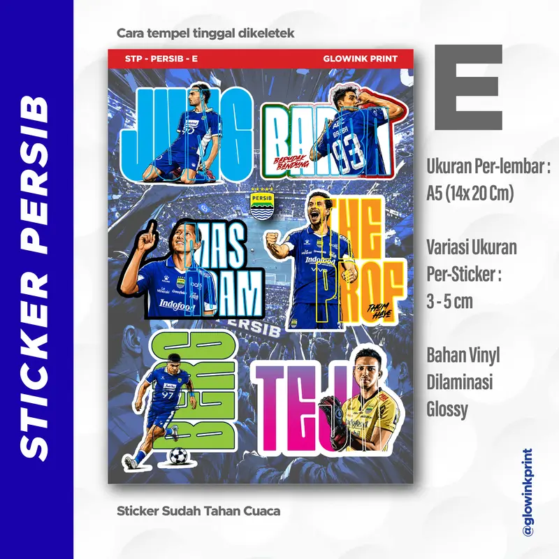 Sticker Pack PERSIB, Vinyl, Anti air, Sticker Motor Mobil PERSIB, Sticker PERSIBDAY