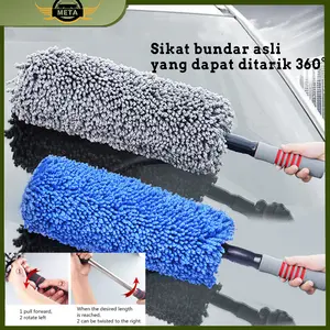 [Meta] Kemoceng Mobil Microfiber Anti Gores & Debu Pembersih Interior Eksterior Teleskopik 56cm-76cm Sikat Bundar Dapat Ditarik 360° Aksesoris Cuci Mobil Microfiber Car