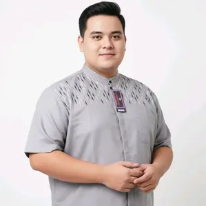 Big Size Jumbo Baju Koko Bordir Pria Dewasa Lengan Pendek Koko Bordir Terbaru Size XXL 3XL 4XL 5XL Motif Bordir Katun Muslim