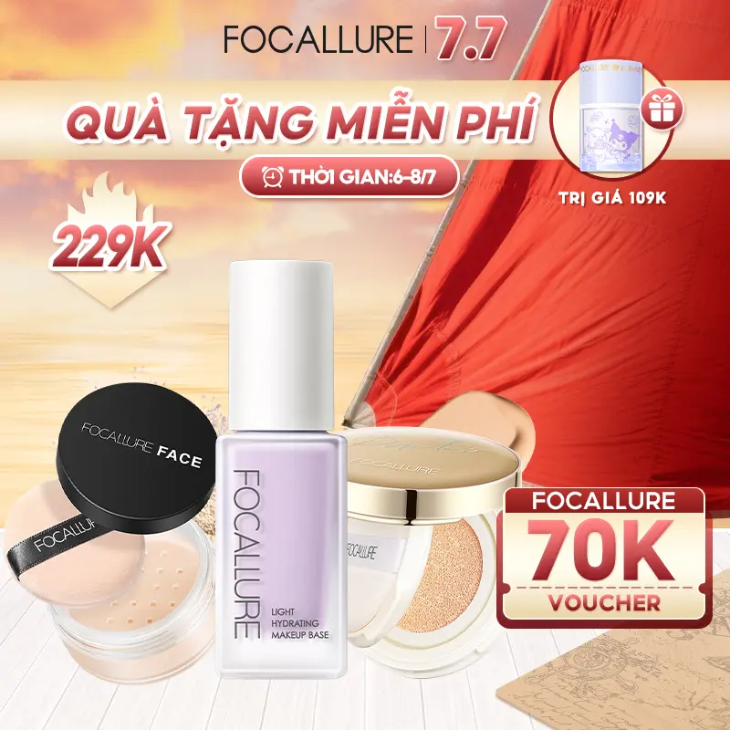 【 Voucher70K 】FOCALLURE Combo Trang Điểm Nền Phù Hợp Trang Điểm Hằng Ngày Cho Mọi Loại Da 0