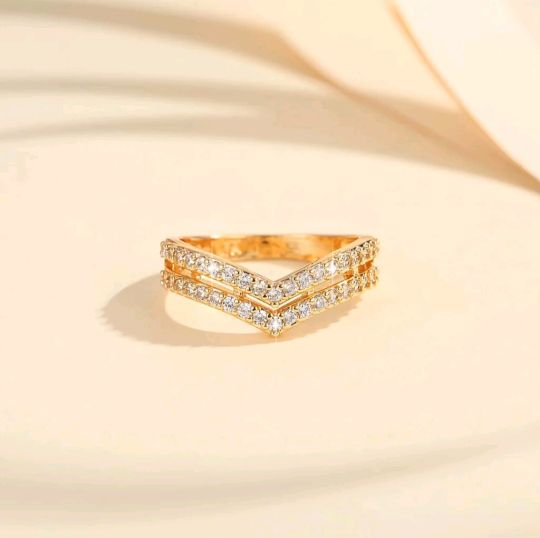 Cincin aurel titanium anti karat dua layer gold dan silver cantik elegan