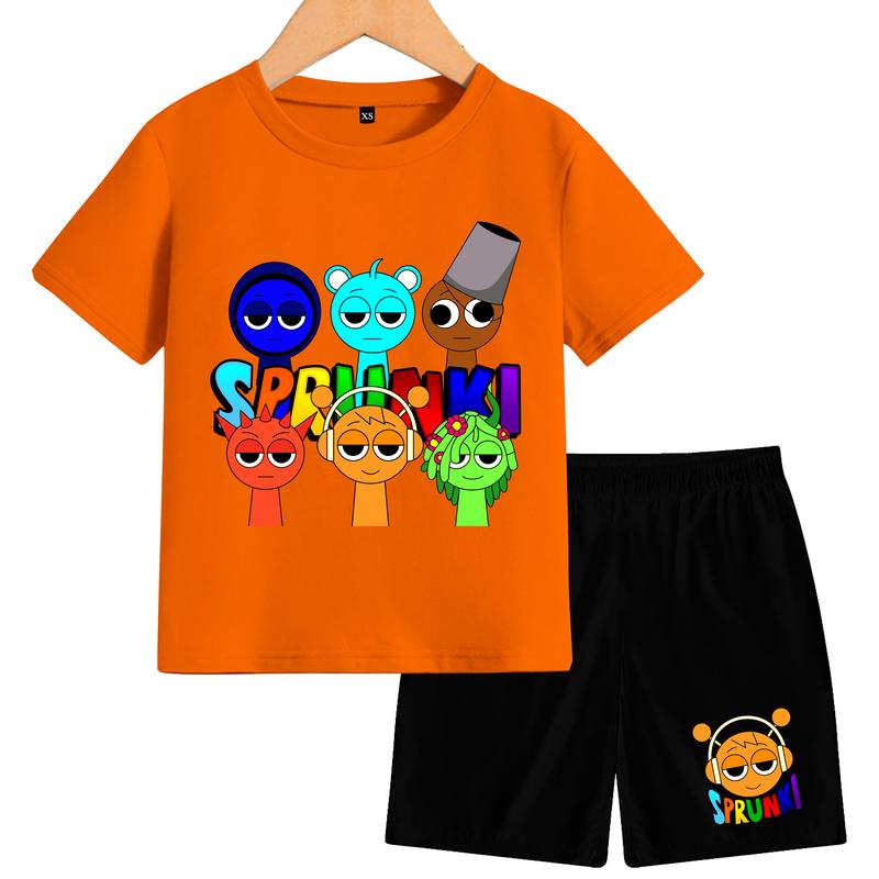 Setelan  Anak-Anak sprunki 6 friends lengan pendek bahan katun Fashion  Pakaian 6