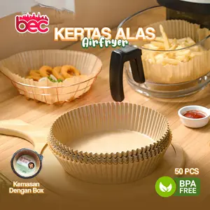 [BEC] Air Fryer Paper Anti Lengket / Kertas Alas Air Fryer / Baking Paper Tahan Minyak Sekali Pakai / Kertas Air Fryer 50 Pcs
