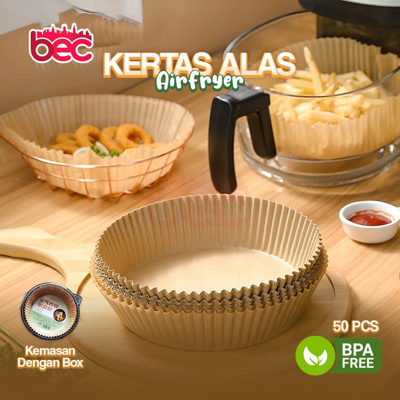 [BEC] Air Fryer Paper Anti Lengket / Kertas Alas Air Fryer / Baking Paper Tahan Minyak Sekali Pakai / Kertas Air Fryer 50 Pcs 1