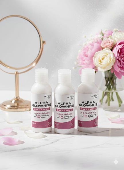 [5-PCS 60ml] Alpha Glowhite Body Lotion Whitening & Moisturizing Menghidrasi Kulit dengan Alpha Arbutin 10 Whitening Agent
