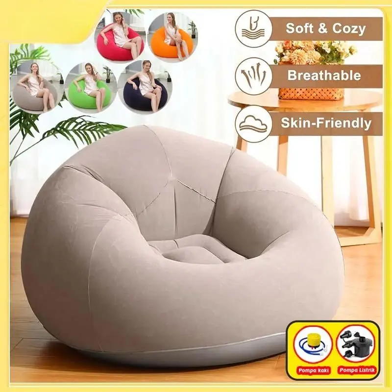 Sofa Tiup Portabel untuk Camping – POMPA, Cepat Besar, Ringan & Anti Bocor, Cocok untuk Pantai & Taman