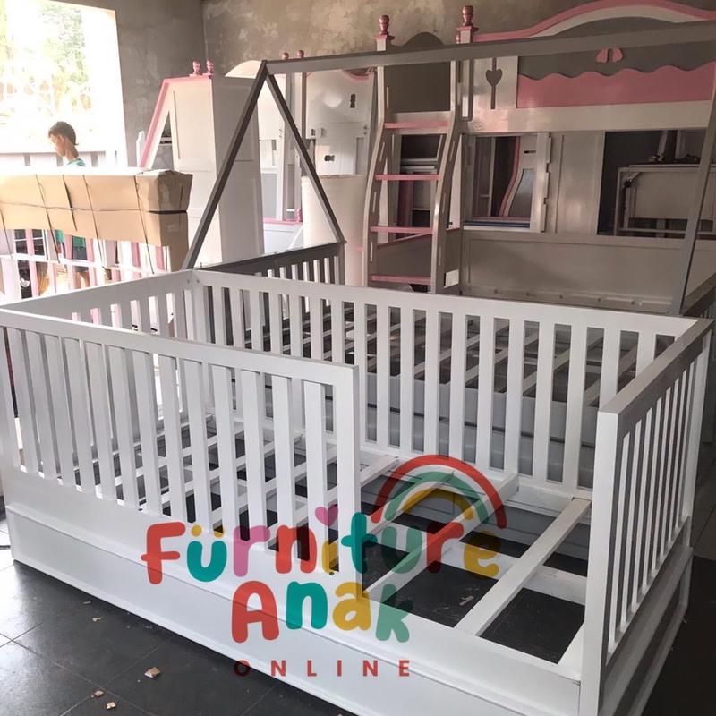 Tempat tidur anak sorong pagar 0