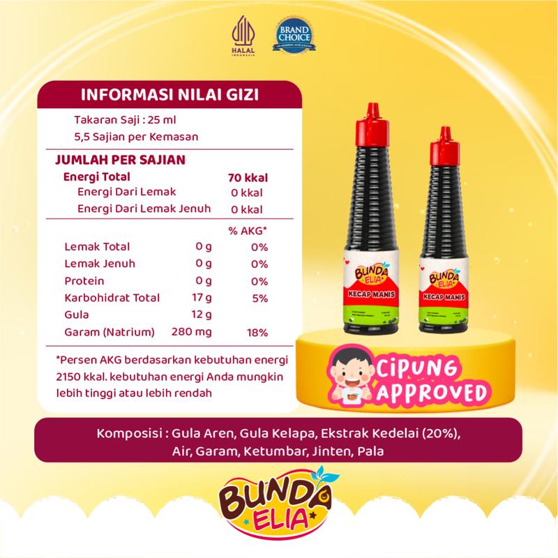 BUMBU BUNDA BY ELIA Kecap Manis Organik Saos Tiram Minyak Wijen / Bumbu Masak Organik untuk Anak 1