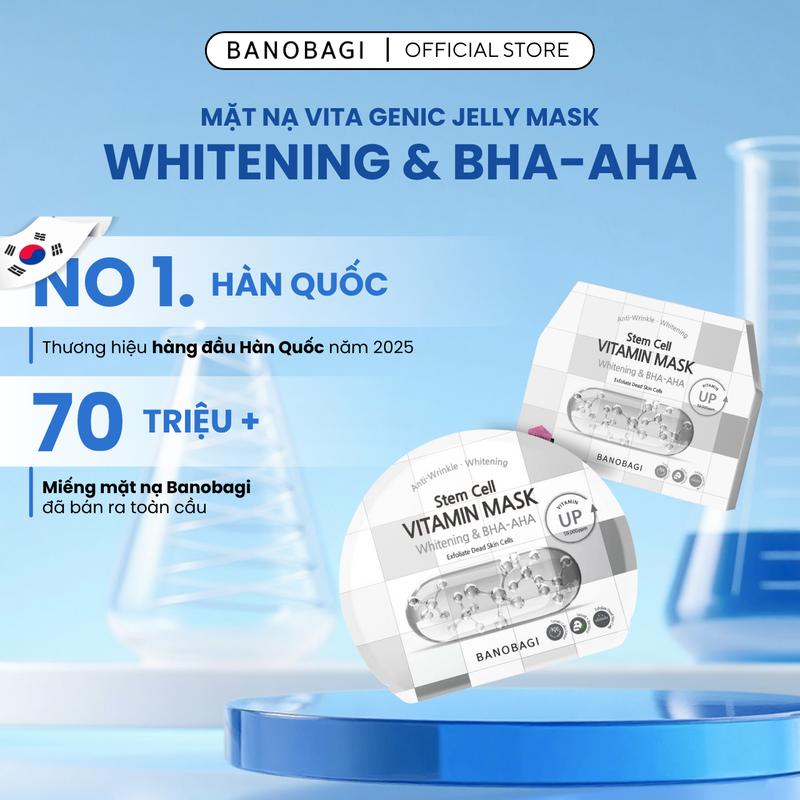 Mặt Nạ BANOBAGI Stem Cell Vitamin Whitening & BHA-AHA Dưỡng Trắng Và Tẩy Tế Bào Chết 30ml