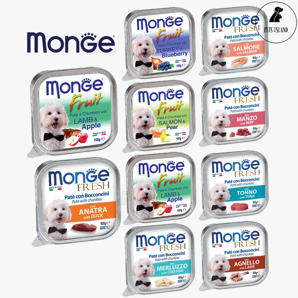 Monge Fresh & Fruit Pate & Chunkies Wet Dog Food 100g