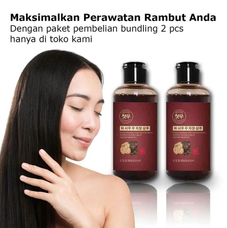 Shampoo Uban Menjadi Hitam 300ML / Shampoo Uban Permanen Black Herbal Natural Polygonum Multiflorum Hair Blackening 1