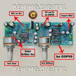 Kit penguat mic mixer untuk kit effect modul DSP 99 digital nyess joss