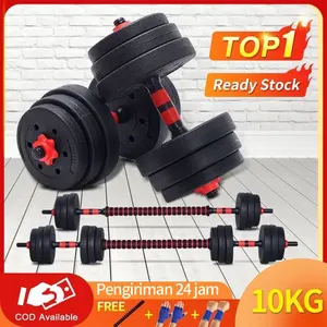 【Spot barang】Dumbbell set peralatan fitness barbel set 10 KG dengan perlindungan lingkungan
