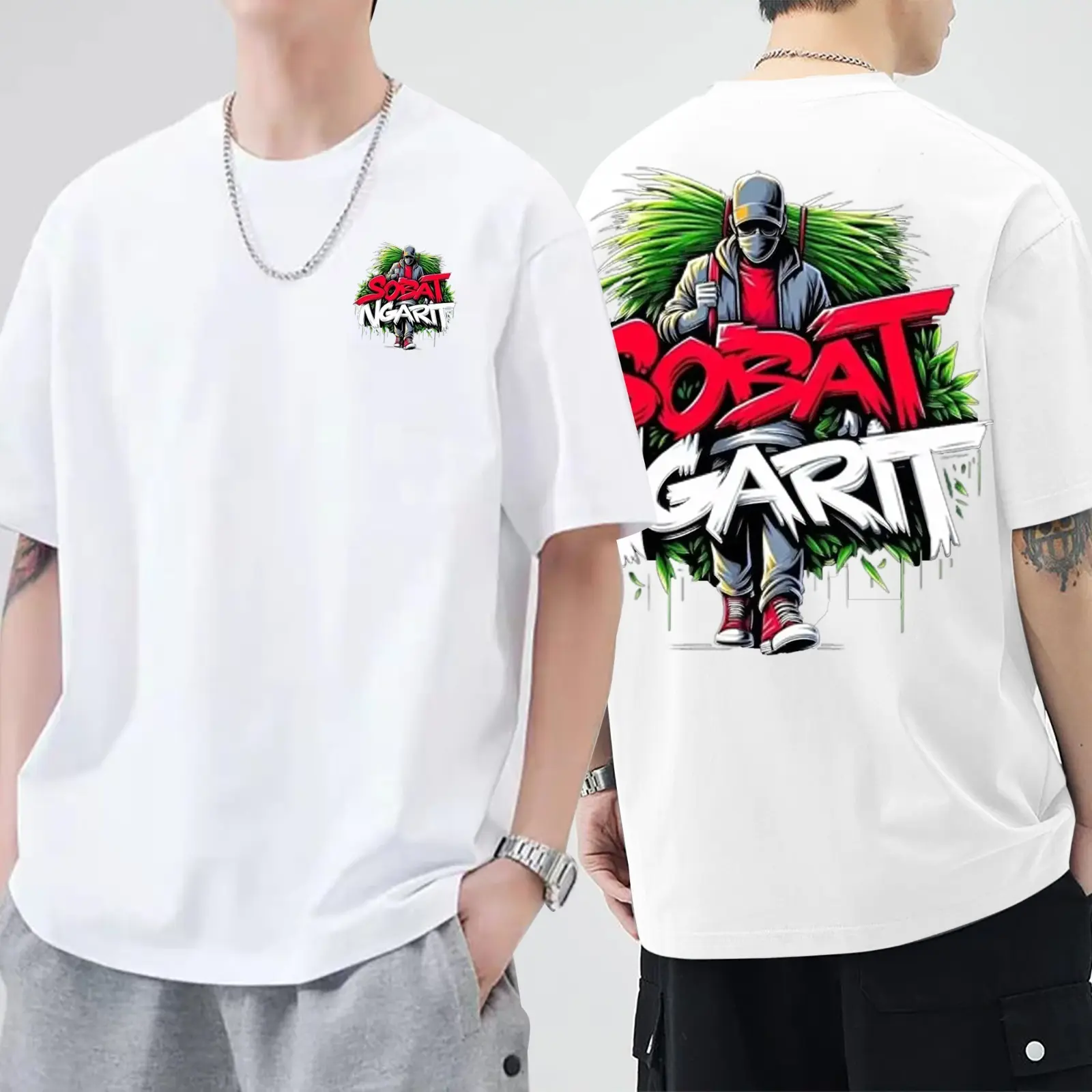 CAMPELA.ID BAJU KAOS TSHIRT OVERSIZE PRIA WANITA MAS IYUN SOBAT NGARIT Atasan Motif Sablon
