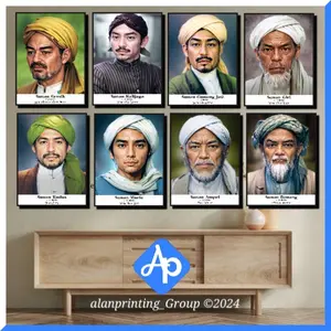 FOTO WALI SONGO 6R 14X20 PLUS BINGKAI KAYU MDF ANTI PUDAR MOTIF IWS ads