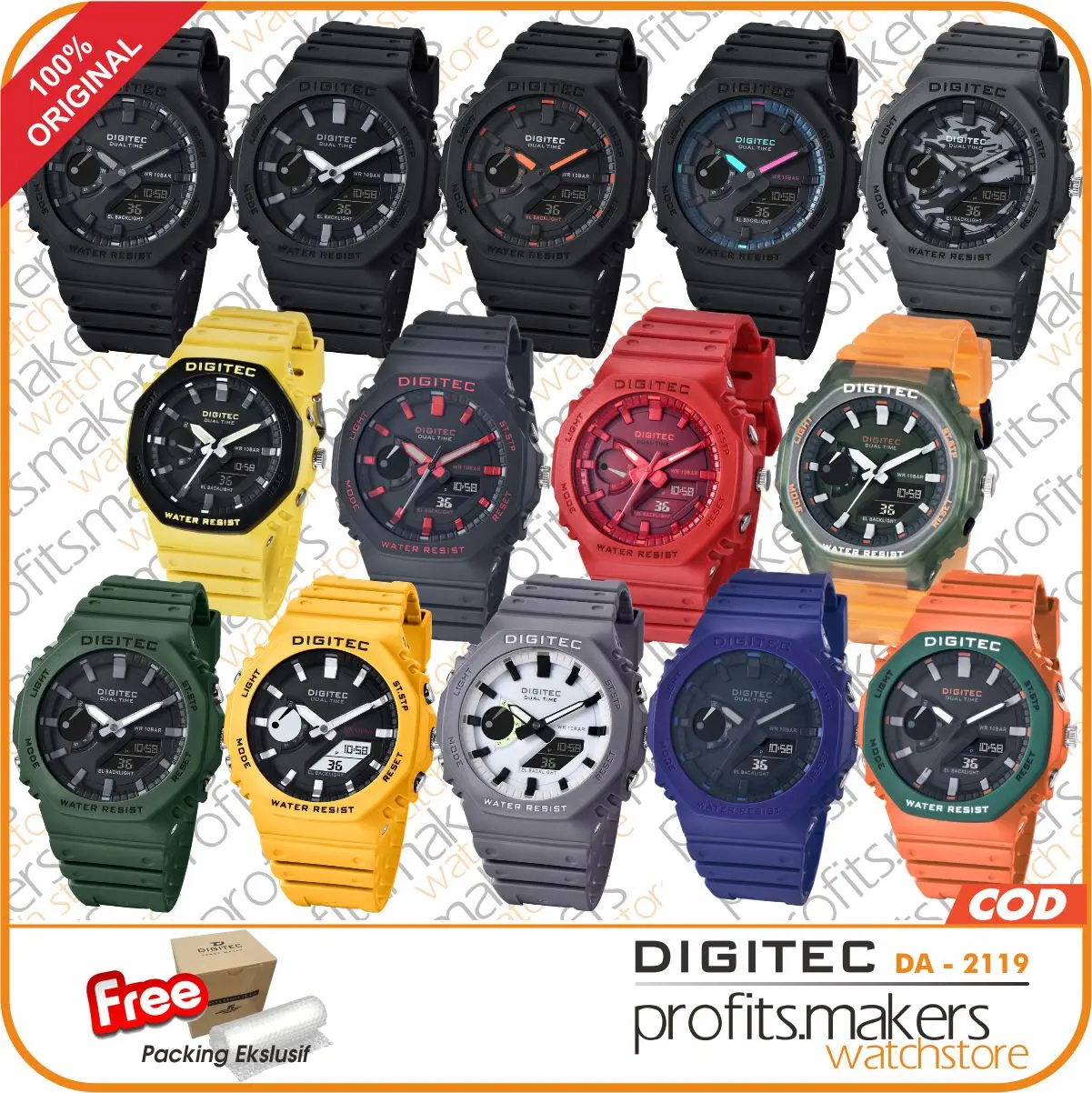 DIGITEC DA 2119 / DA-2119 / DA2119 Watch DG Jam Tangan ORIGINAL  Stopwatch