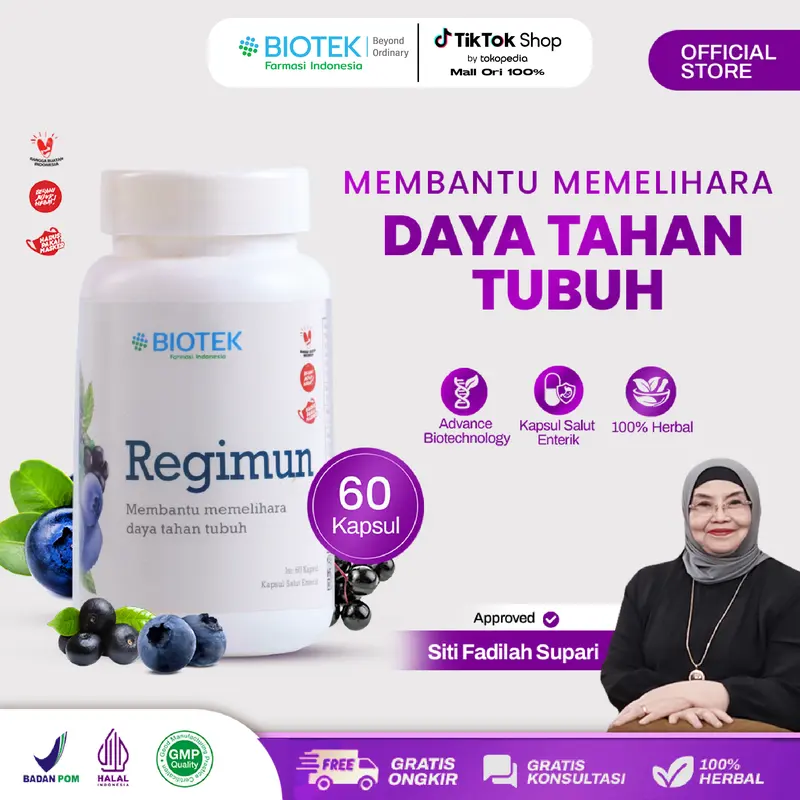 Biotek Farmasi - Regimun 60 Kaps Obat Autoimun Herbal Atasi Peradangan