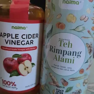 Cuka Apel Naima - Isi 500ml -  Terbuat Dari 100% Sari Buah Apel - Halal dan BPOM  #sehatdaridalam