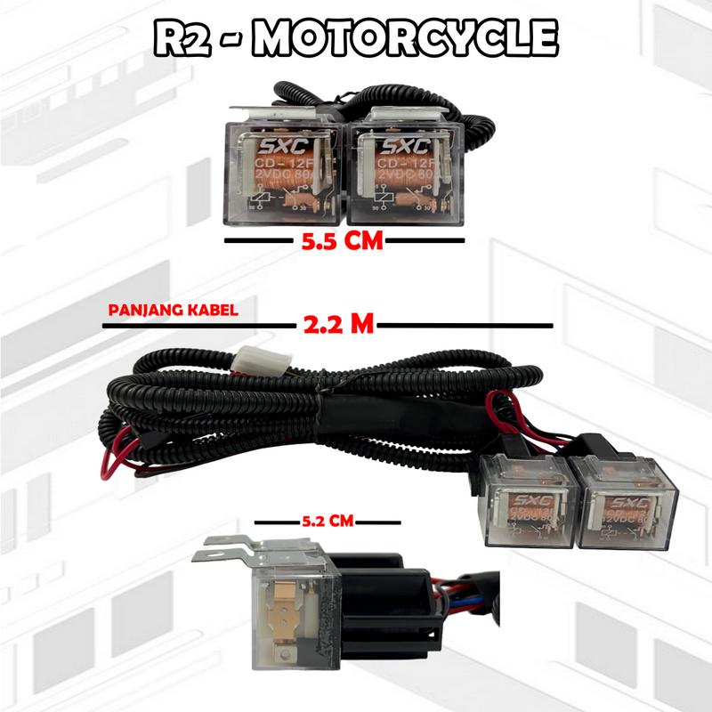 ORIGINAL PREMIUM KABEL RELAY SET LAMPU TEMBAK LED LASER 2 WARNA 2 RELAY R2 R4 MOTOR MOBIL 6
