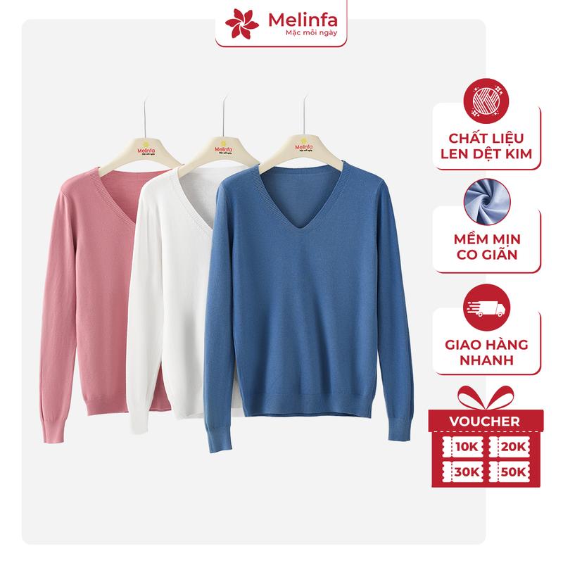  Áo len nữ cổ tym dài tay len dệt kim mềm mịn co giãn áo len dáng thung mặc mùa thu đông mã VAA0228 