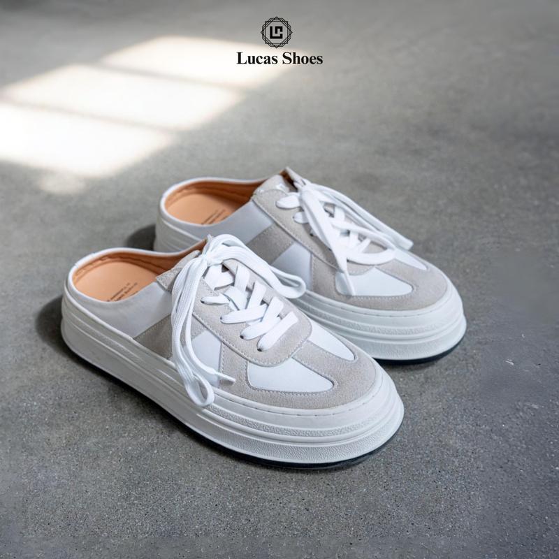  Lucas Shoes Giày Sục Nam Nữ Gat Slip On Chất Liệu Da Bò Tăng Chiều Cao Su 4.5cm Màu Đế Trắng Nâu Đen Size 36-44 Bảo Hành 1 Năm 