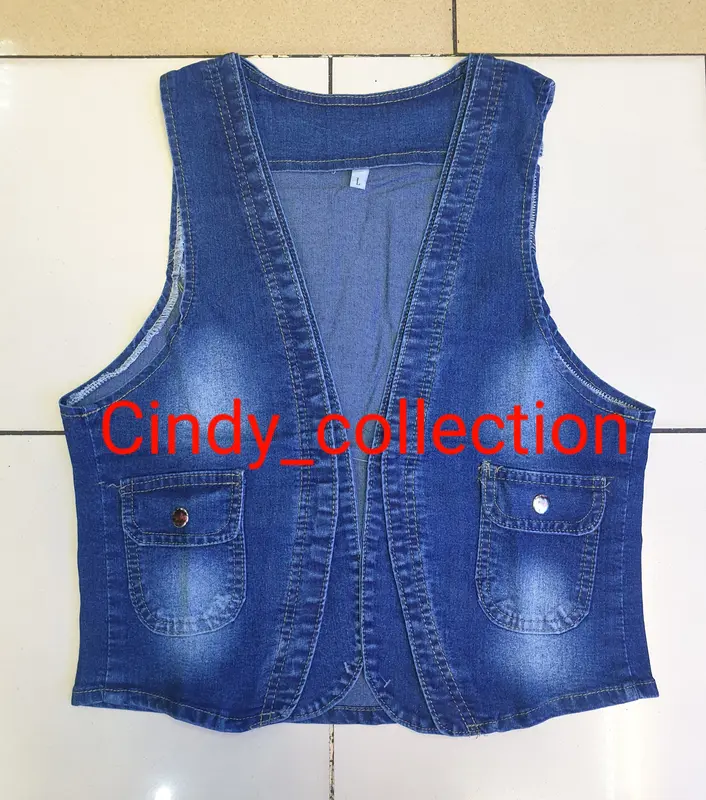 ROMPI JEANS WANITA KANTONG DUA ROMPI LEPIS ROMPI WANITA JUMBO ROMPI CEWEK VEST JEANS 2