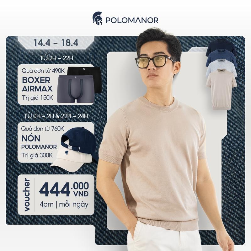 Áo thun nam dệt kim POLOMANOR cao cấp, form dáng Hàn Quốc thanh lịch sang trọng