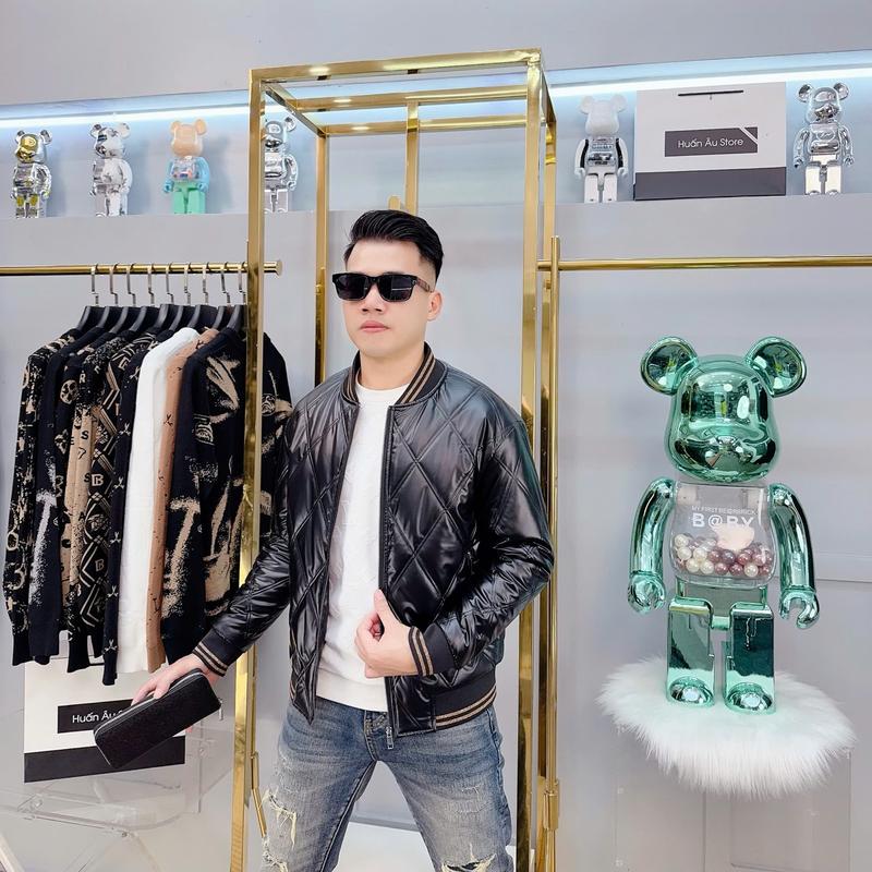 Áo Phao Nam Lông Vũ Áo Khoác Bomber Quảng Châu Dài Tay Chất Phao Mềm Mịn Cao Cấp Mặc Cực Ấm Menswear Nam - Áo Phao 7725 Đen