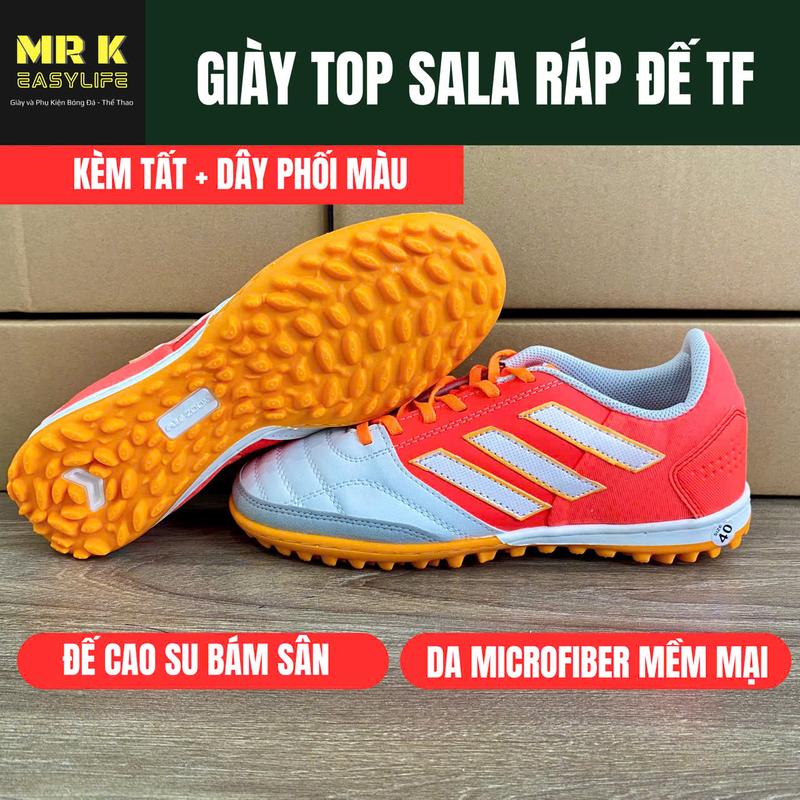[Lùi 0,5 size] Giày Đá Bóng Nam TOP SALA TF, đế cao su TF, khâu full đế, êm, tặng kèm tất + dây phối màu, Sport, Đá Banh sân cỏ nhân tạo, thể thao, tập thể dục