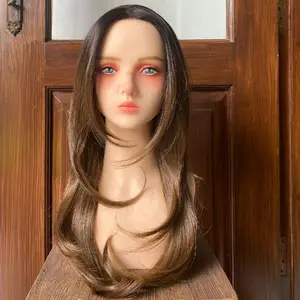 Full Wig Lace Mono ALEENA Medium Hair Panjang 65 CM Warna Hitam Dengan Synthetic Fiber Impor Premium