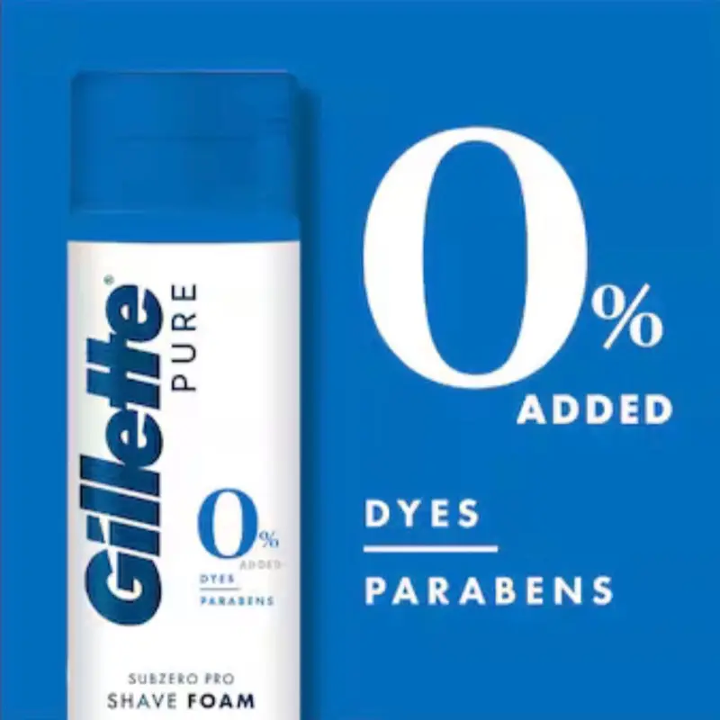 Gillette PURE SubZero Shaving Gel untuk Pria 195g & Gillette Protect Shave Gel dengan Sentuhan Krim Kakao 195g Tanpa Pewarna & Paraben
