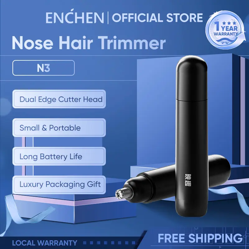 【COD】Enchen Nose Hair Trimmer N3 Double-edged Cutter Head Portable Shaver Nose Trimmer For Home Travel