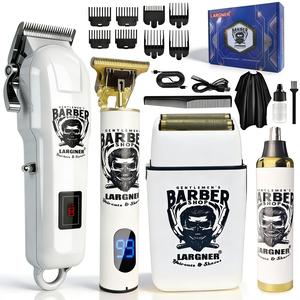 プロフェッショナル ヘアクリッパー＆シェーバーセット、充電式トリマー＆シェーバー＆アクセサリー付き、父や夫、彼氏への素晴らしいギフト