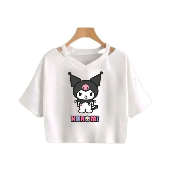 Baju Atasan Anak Perempuan Motif Kuromi Untuk Usia 4-12 Tahun - Fashion Kaos Red Tops 1