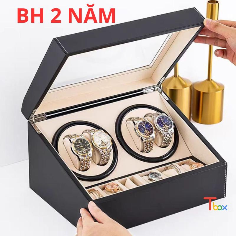{ BẢO HÀNH 2 NĂM } Hộp đựng đồng hồ Hộp lên cót 4 đồng hồ cơ + 6 trưng bày cao cấp