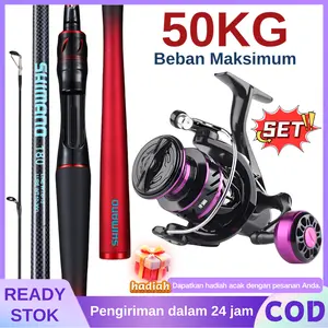 New Set Lengkap Joran Reel Spinning 1.65-2.1m Tahan Banting Cocok Pancing Laut Danau