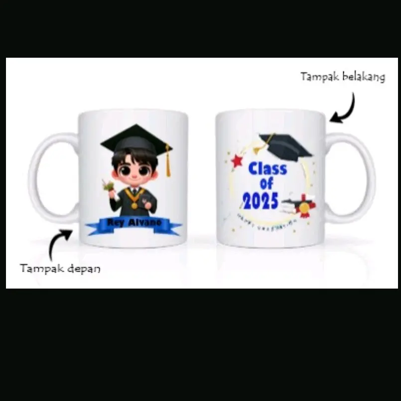 CETAK MUG CUSTOM WISUDA/KADO MUG WISUDA