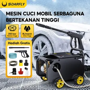 【24h shipping】SOARFLY Jet Steam 950 Bar Tekanan Tinggi High Pressure Washer, dilengkapi pengukur tekanan, mesin steam pembersih bertekanan tinggi для mencuci motor & mobil, debit air 8 liter/menit Car