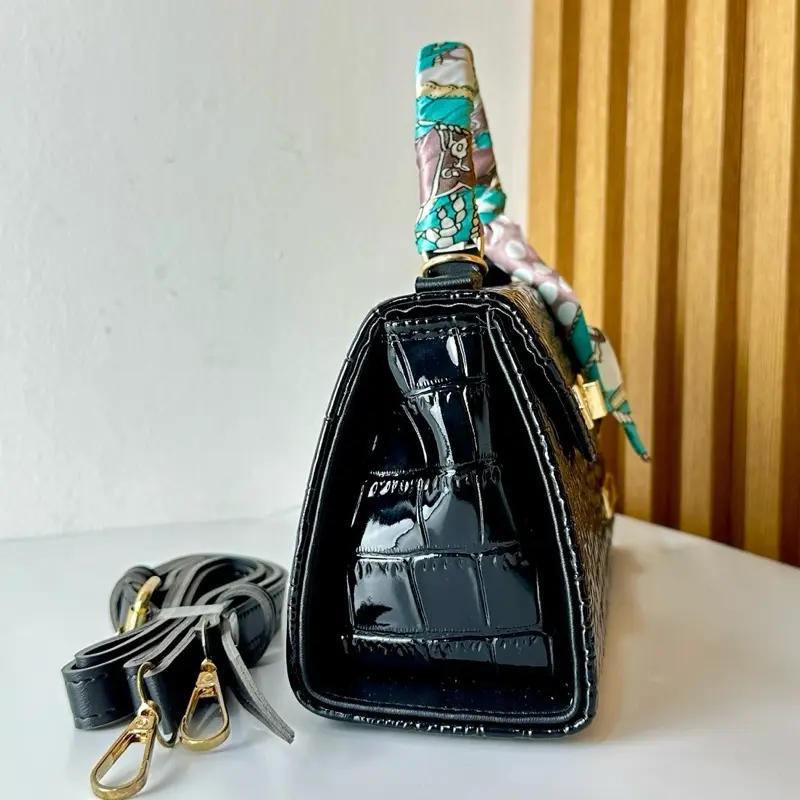 Handbag Mona by Nasta tas selempang bahan croco kombinasi kulit untuk wanita bisa untuk tas pesta atau kondangan free syal 1