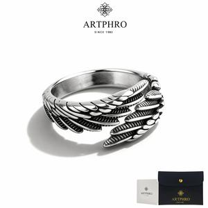 ARTPHRO anillo ajustable con forma de alas de ángel, anillo abierto, un regalo perfecto para tu novio o novia
