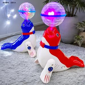 かわいい動物のおもちゃ フラッシュライトと音楽付き、360°回転シールトッパー、子供へのプレゼントに最適、バレンタインデー、クリスマス、誕生日用