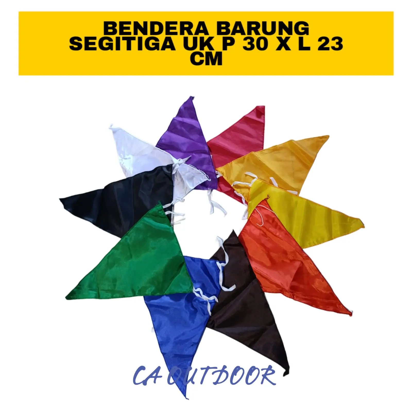 BENDERA BARUNG SEGITIGA WARNA UK P 30 X L 23 CM